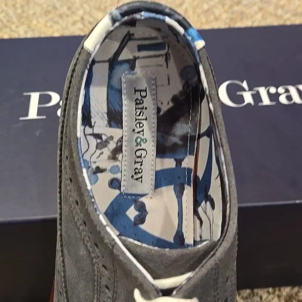 Paisley & Gray Navy Suede Oxford Shoes